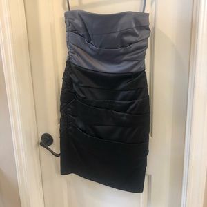 White House Black Market size 2 strapless black & silver dress